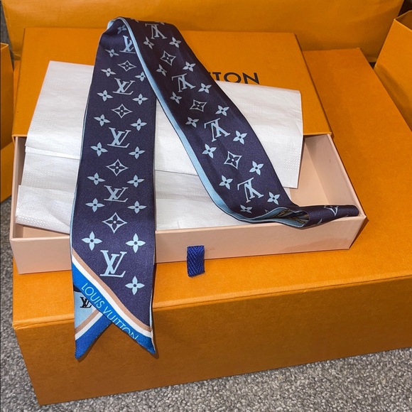 Louis Vuitton Blue and Navy Scarf - Picture 8 of 10